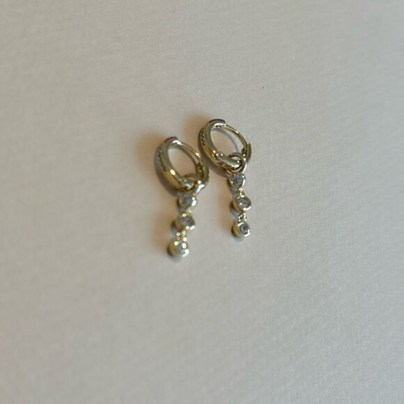 Diamond hoop earrings M742 - Picture 3 of 6